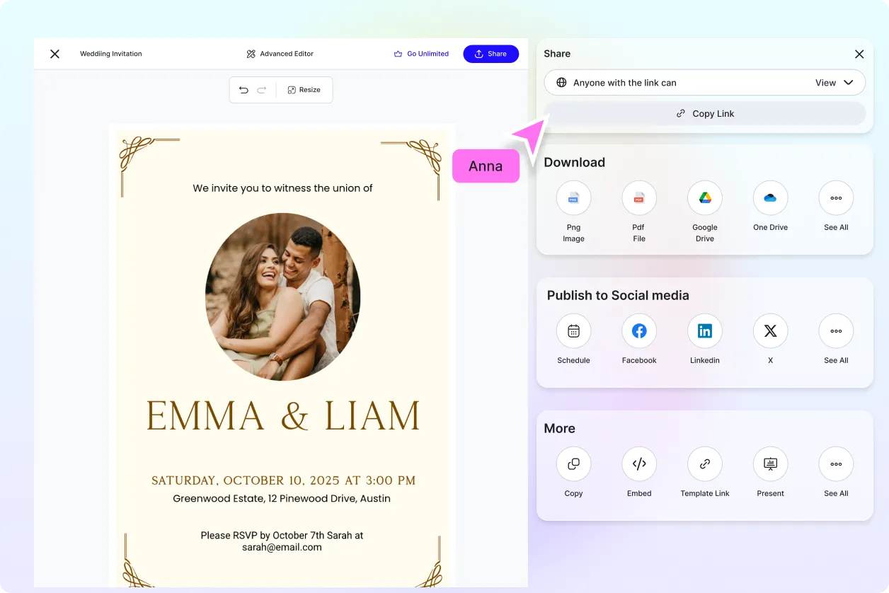Free AI Invitation Generator Wedding, Online Wedding Invitation Maker Tool